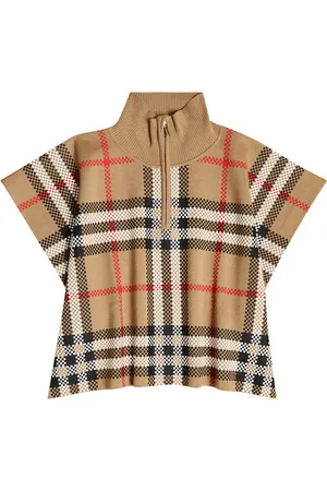 Burberry Poncho Ginny en mezcla de lana a cuadros