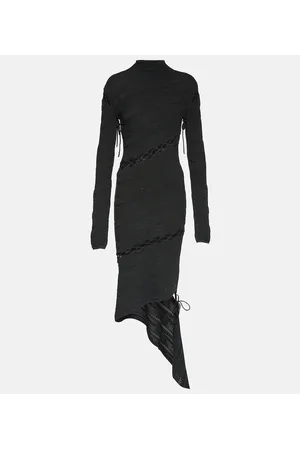 DION LEE Vestido corto asimétrico de pointelle
