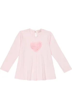 MONNALISA Camiseta de jersey de algodón adornada