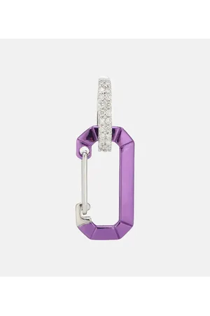 Eera Eéra Pendiente individual Chiara de oro blanco de 18 ct y plata esterlina con diamantes