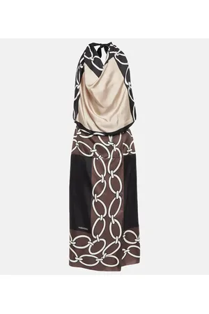 VALENTINO Vestido midi de seda estampado