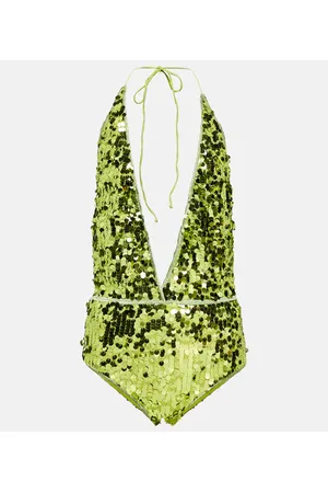 Oseree Oséree Bañador con cuello halter y lentejuelas