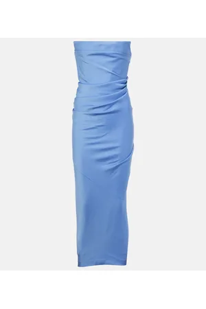 ALEX PERRY Vestido midi de crepé drapeado