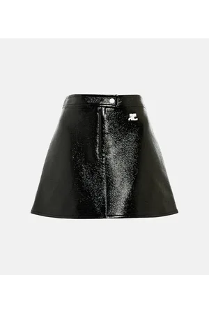 Courrèges Courrèges Minifalda de piel sintética acampanada
