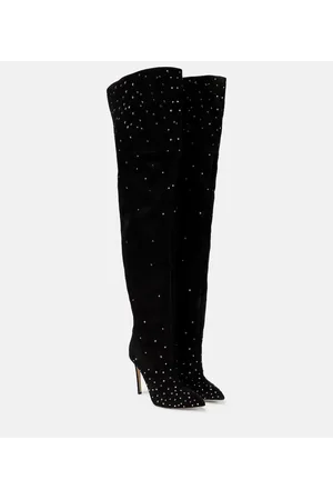PARIS TEXAS Botas mosqueteras de ante adornadas