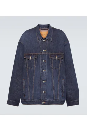 Balenciaga Chaqueta de denim de algodón y seda