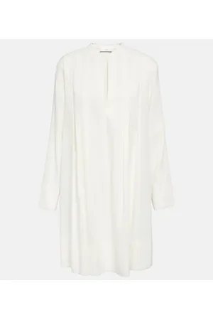 Vince Vestido corto Trapeze en mezcla de lino
