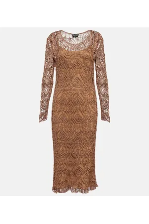 Tom Ford Vestido midi asimétrico a capas