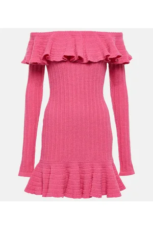 BLUMARINE Vestido corto de lana con volante