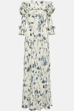 Erdem Vestido de fiesta de satén plisado