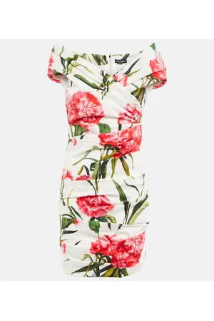 Dolce & Gabbana Vestido corto en popelín de algodón