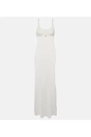 Jacquemus Vestido largo Robe Maille Oranger
