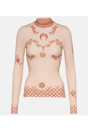 Marine Serre Top Regenerated Second Skin de jersey