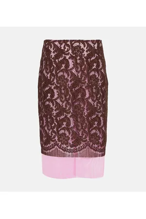 DRIES VAN NOTEN Falda midi Slacy de encaje