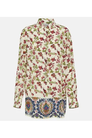 Etro Camisa de seda estampada
