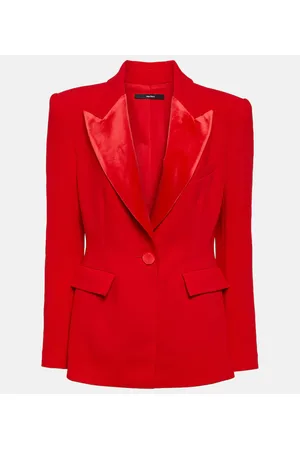 ALEX PERRY Blazer Priestly de crepé con terciopelo
