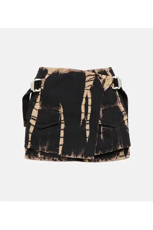 DION LEE Minifalda envolvente en denim tie-dye