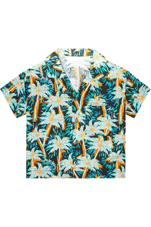 Palm Angels Camisa de algodón estampada