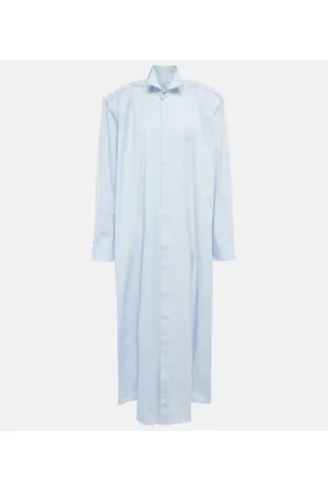 Vetements Vestido camisero de algodón deconstruido