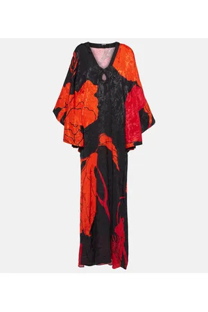 JOHANNA ORTIZ Vestido largo en jacquard floral