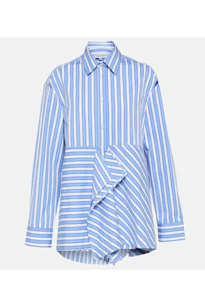J.W.Anderson Camisa de algodón a rayas con peplum