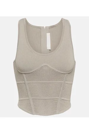 DION LEE Bustier cropped de punto acanalado