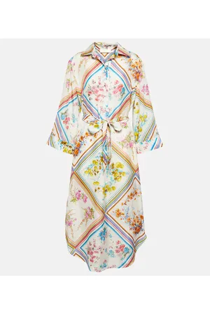 ZIMMERMANN Vestido midi Halcyon de seda floral