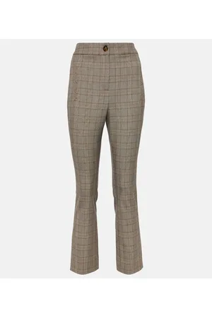 VERONICA BEARD Pantalones slim de tiro alto a cuadros