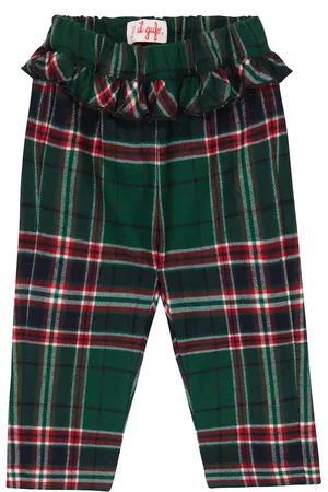 Il gufo Bebé - leggings a cuadros con volantes