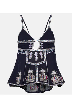 Isabel Marant Top lencero mezcla de algodón bordado