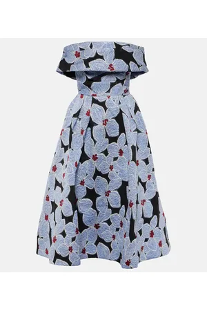 Rebecca Vallance Vestido midi Georgina con bordado floral