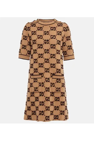 Gucci Vestido corto de lana con Maxi GG