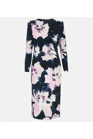 DRIES VAN NOTEN Vestido midi de jersey con estampado