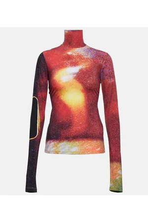 Maison Margiela Top de cuello alto estampado