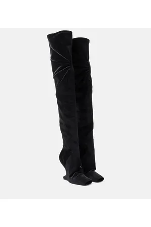 Rick Owens Botas Cantilever de terciopelo