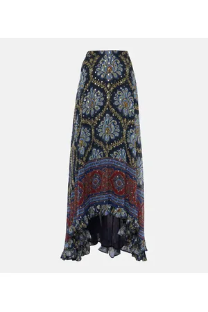 Etro Falda larga de jacquard de seda