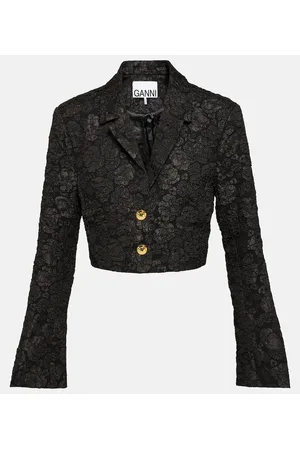Ganni Blazer cropped de jacquard