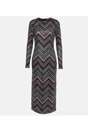 Missoni Vestido midi con lentejuelas en zigzag