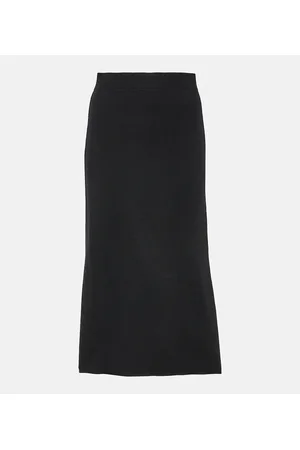 Max Mara Falda midi Enza de lana virgen