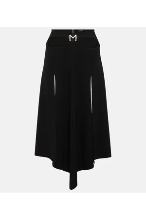 MUGLER Falda midi asimétrica con logo