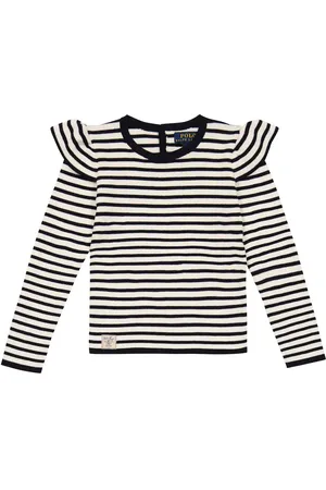 Ralph Lauren Top de algodón a rayas con volantes