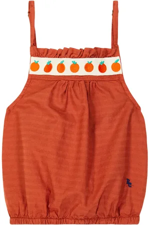 Bobo Choses Crop top Tomato de algodón fruncido