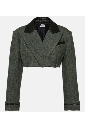 Simkhai Blazer cropped Clare de mezcla de lana
