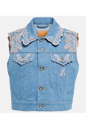 Paco rabanne Chaleco en denim bordado
