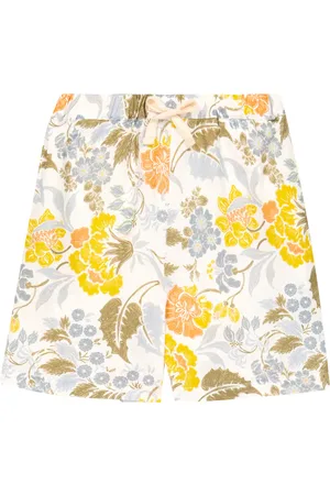 The New Society Shorts Gianni de lino y algodón florales
