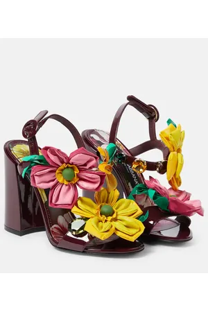 Dolce & Gabbana Sandalias de piel con apliques florales