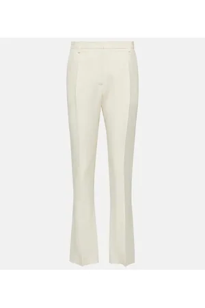 VALENTINO Pantalones de lana y seda con tiro alto