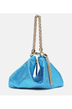 Jimmy Choo Pouch Callie de satén con cristales