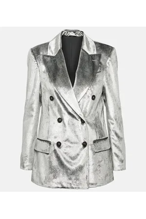 Brunello Cucinelli Blazer cruzado de terciopelo