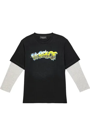 VERSACE Camiseta en jersey de algodón con logo